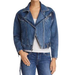 PAIGE Sivan Denim Moto Jacket in Stoker